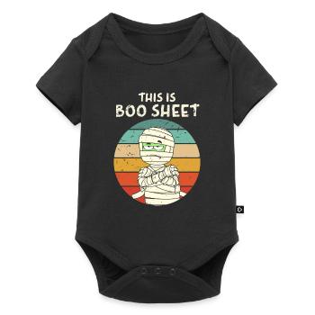 C’est Boo Sheet Mummy Costume d’Halloween - Body à manches courtes Premium Bébé - noir - Devant