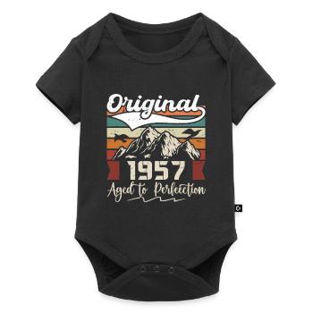 1957 - Cadeau né en 1957 - Body à manches courtes Premium Bébé - noir - Devant