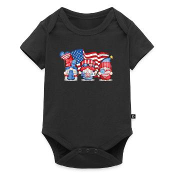 4 juillet Patriotic Gnome Tea Summer USA Flag - Body à manches courtes Premium Bébé - noir - Devant