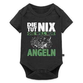 Damen Die tut nix die will nur angeln | Anglerin - Baby Premium Kurzarmbody - Schwarz - Vorne