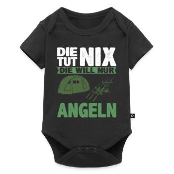Damen Die tut nix die will nur angeln | Anglerin - Baby Premium Kurzarmbody - Schwarz - Vorne