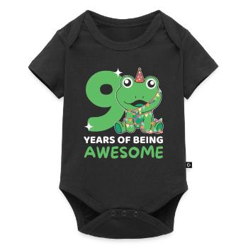 Grenouille pour 9e anniversaire Enfants de neuf ans - Body à manches courtes Premium Bébé - noir - Devant