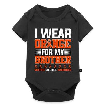 Ich trage Orange für meinen Bruder Multiple Sklerose - Baby Premium Kurzarmbody - Schwarz - Vorne