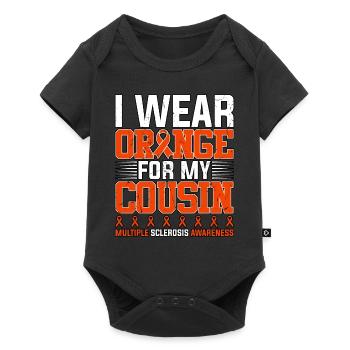Ich trage Orange für meinen Cousin Multiple Sklerose - Baby Premium Kurzarmbody - Schwarz - Vorne