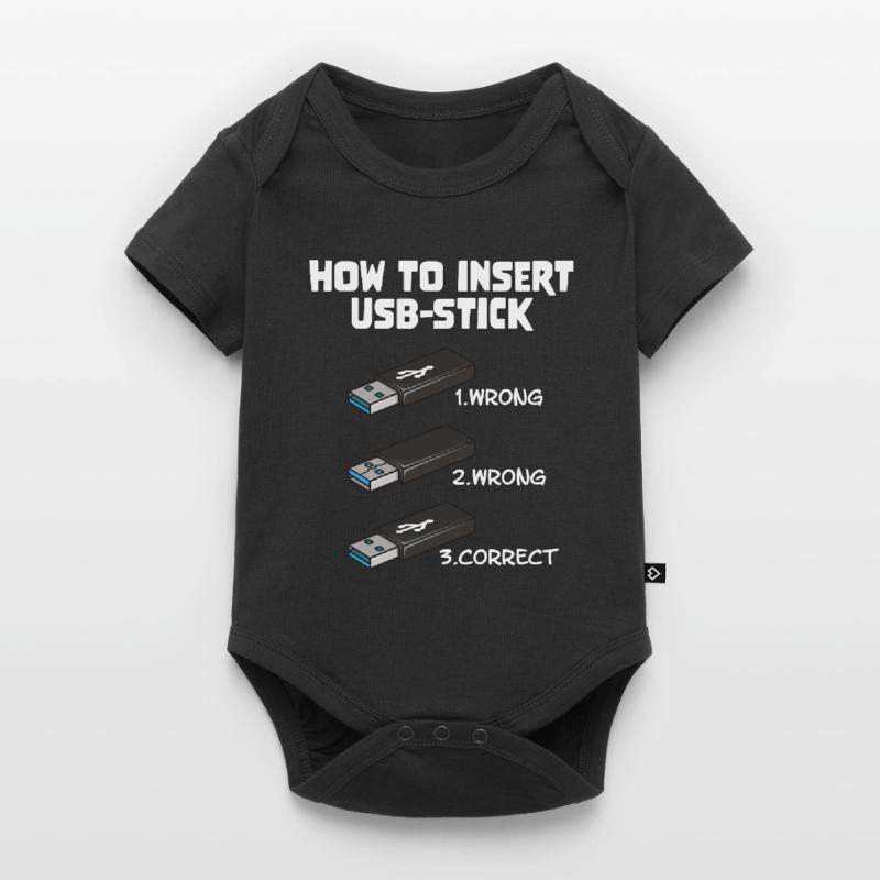How To Insert USB Stick Funny Programmer Meme Baby Premium Kurzarmbody