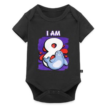 I am 8 seal - Baby Premium short-sleeve bodysuit - black - Front