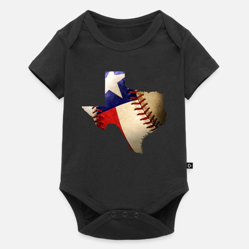 Texas Baseball Lover Carte du drapeau de l’État du Texas - Body à manches courtes Premium Bébé - noir