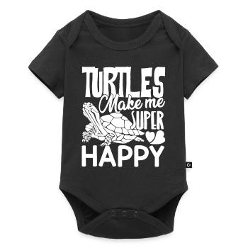 Turtle Turtles Make Me Super Happy - Baby Premium short-sleeve bodysuit - black - Front