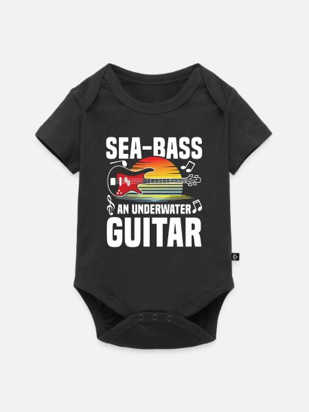 Sea Bass Gitarre - Baby Premium Kurzarmbody - Schwarz