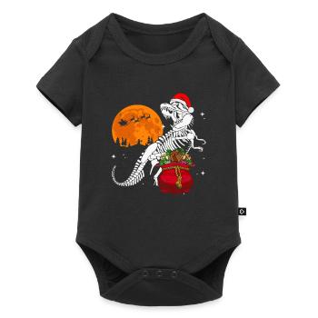 Dinosaure T-Rex Lune Noël - Body à manches courtes Premium Bébé - noir - Devant