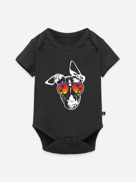 Whippet - Baby Premium Kurzarmbody - Schwarz