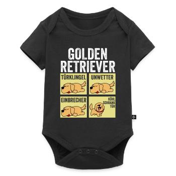 Hund Golden Retriever - Baby Premium Kurzarmbody - Schwarz - Vorne
