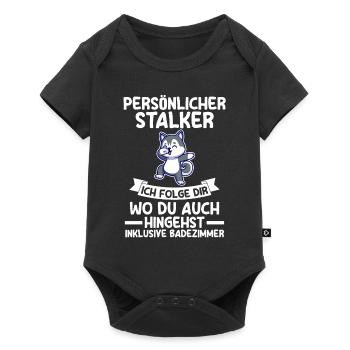 Hund Husky - Baby Premium Kurzarmbody - Schwarz - Vorne