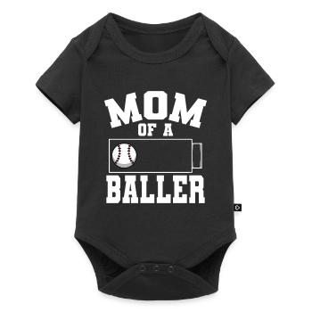 Baseball Mom Of A Baller Softball Mom - Baby Premium short-sleeve bodysuit - black - Front