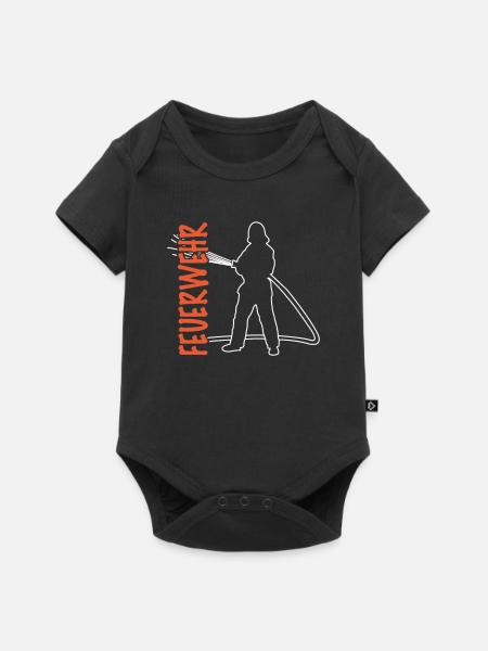 Feuerwehr Feuerwehrmann gezeichnet - Baby Premium Kurzarmbody - Schwarz