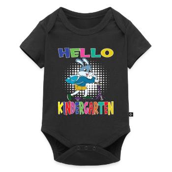 Hello Kindergarten Rabbit With Scooter - Baby Premium short-sleeve bodysuit - black - Front