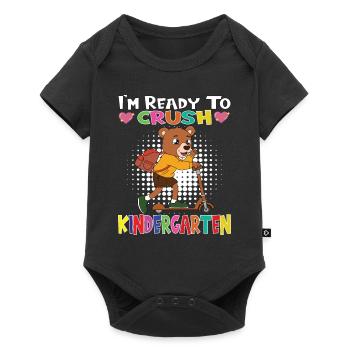 I'm Ready To Crush Kindergarten Bear With Scooter - Baby Premium short-sleeve bodysuit - black - Front