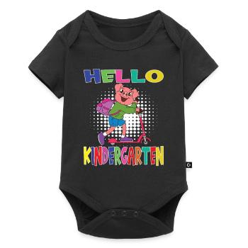 Hello Kindergarten Pig With Scooter - Baby Premium short-sleeve bodysuit - black - Front