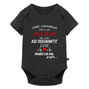 pas parfaite aide-soignante;cadeau aide soignante - Body à manches courtes Premium Bébé - noir - Devant