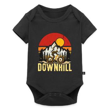Mountain Bike Downhill Racing Cyclist Bike Racer - Baby Premium short-sleeve bodysuit - black - Front