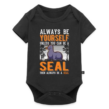 Seal Gift Sea Lion Seal Sea Lion - Baby Premium short-sleeve bodysuit - black - Front