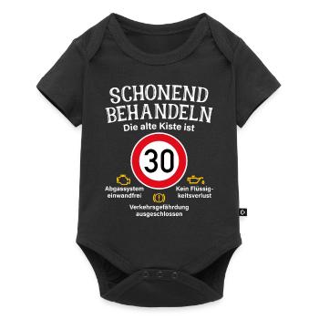 30. Geburtstag Schonend Behandeln Alte Kiste 30 - Baby Premium Kurzarmbody - Schwarz - Vorne