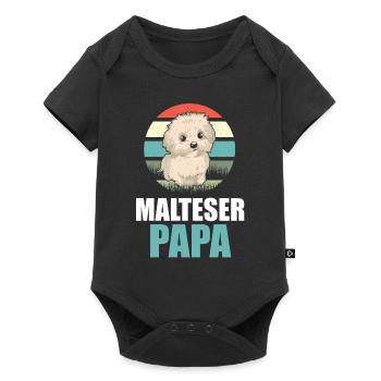 Dog Maltese Papa - Baby Premium short-sleeve bodysuit - black - Front