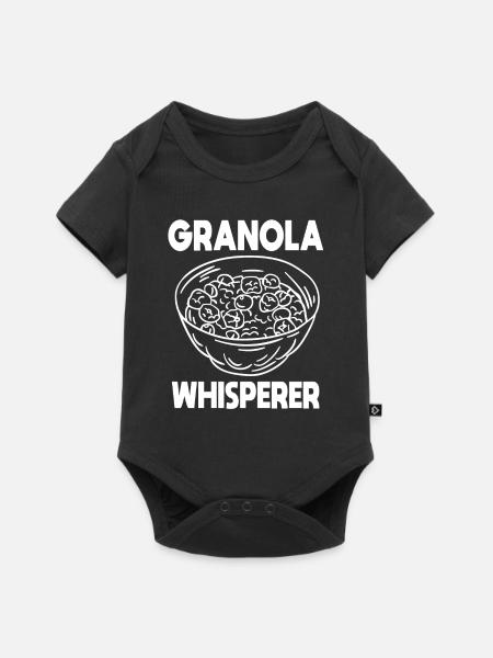 Lustiges Müsliflüsterer Design - Baby Premium Kurzarmbody - Schwarz