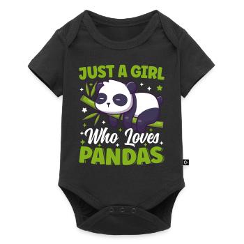 Just A Girl Who Loves Panda Bear Cute Sleeping - Baby Premium short-sleeve bodysuit - black - Front