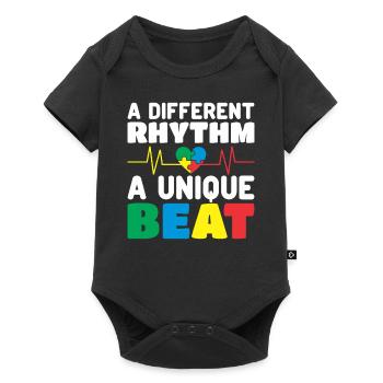 autism awareness month puzzel musik herz - Baby Premium Kurzarmbody - Schwarz - Vorne