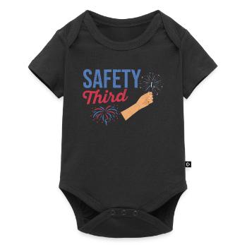 Drôle 4 juillet Patriotic Fireworks Safety Troisième - Body à manches courtes Premium Bébé - noir - Devant