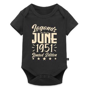 Naissance En juin 1951 Cadeau d'anniversaire 1951. - Body à manches courtes Premium Bébé - noir - Devant