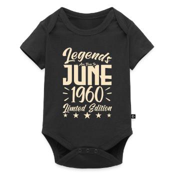 Naissance En juin 1960 Cadeau d'anniversaire 1960. - Body à manches courtes Premium Bébé - noir - Devant