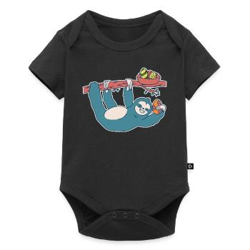 Easter Sloth Forest Wildlife Animal Festival Eggs - Baby Premium short-sleeve bodysuit - black - Front