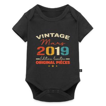 Mars 2019 anniversaire 2019 légendes Mars - Body à manches courtes Premium Bébé - noir - Devant