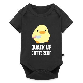 Quack Up Buttercup Duck with knife Ente mit Messer - Baby Premium short-sleeve bodysuit - black - Front