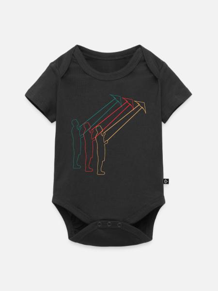 Drachenfliegen Drachensteigen Retro Geschenk - Baby Premium Kurzarmbody - Schwarz
