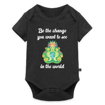 Be the change you want to see in the world - Baby Premium Kurzarmbody - Schwarz - Vorne