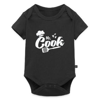 Mr. Cook with chef's hat and spatula cook - Baby Premium short-sleeve bodysuit - black - Front