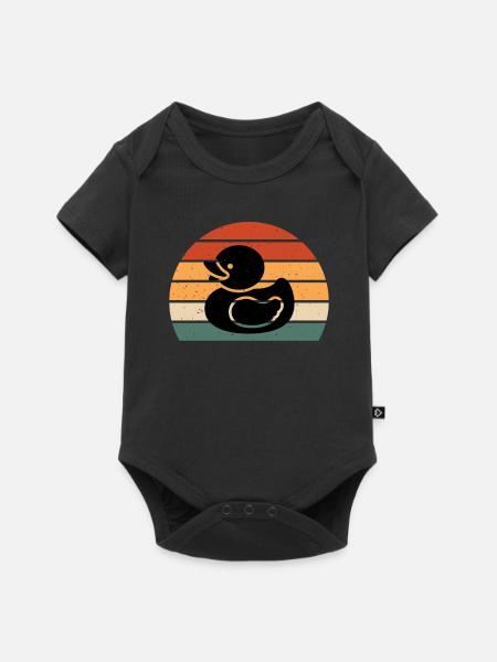 Gummientchen Retro - Baby Premium Kurzarmbody - Schwarz