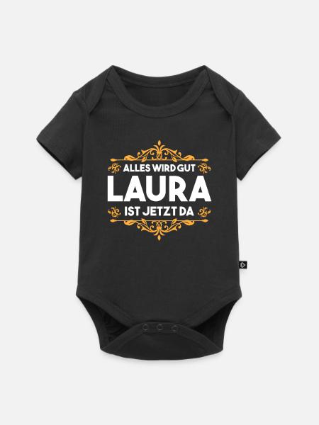Laura - Baby Premium Kurzarmbody - Schwarz