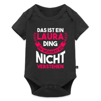 Laura - Baby Premium Kurzarmbody - Schwarz - Vorne
