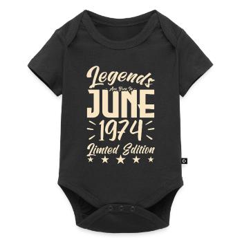 Naissance En juin 1974 Cadeau d'anniversaire 1974. - Body à manches courtes Premium Bébé - noir - Devant
