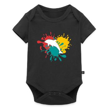 Delfin - Baby Premium Kurzarmbody - Schwarz - Vorne