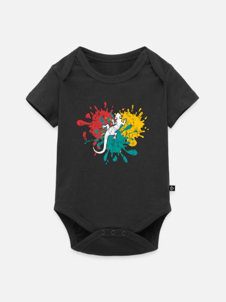 Eidechse - Baby Premium Kurzarmbody - Schwarz