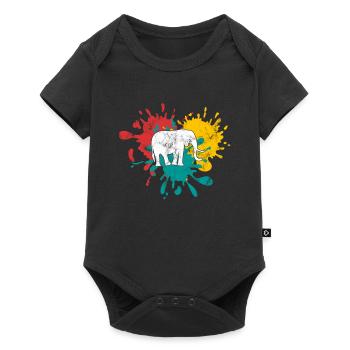 Elephant - Baby Premium short-sleeve bodysuit - black - Front
