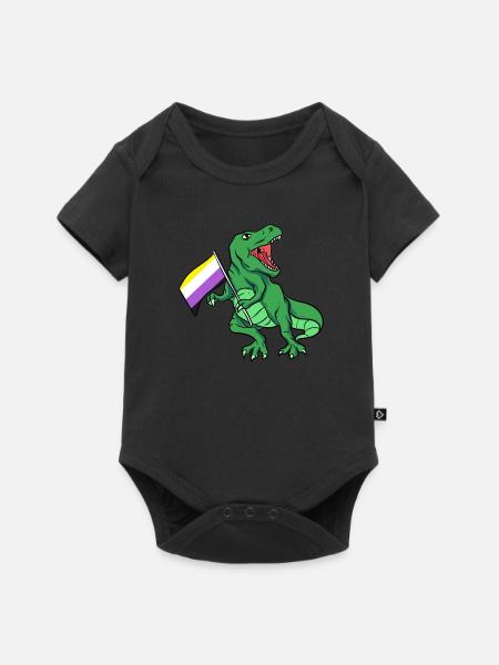 Non Binary Gender Flagge Geschenk - Baby Premium Kurzarmbody - Schwarz