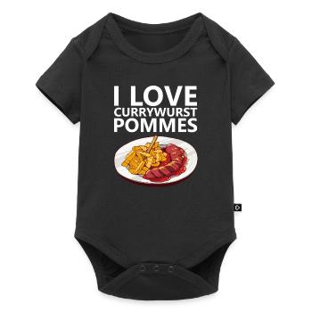 Currywurst French fries Bratwurst Ruhrpott Ruhrgebiet - Baby Premium short-sleeve bodysuit - black - Front