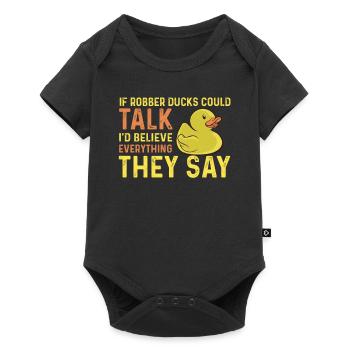 Funny rubber duckling saying - Baby Premium short-sleeve bodysuit - black - Front