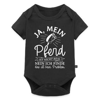 Ja Mein Pferd Ist Nicht Real Nein Das Ist Kein Pro - Baby Premium Kurzarmbody - Schwarz - Vorne